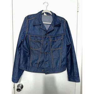 Vintage Flying Apple 70s Cropped Jean Jacket - Women’s Large
